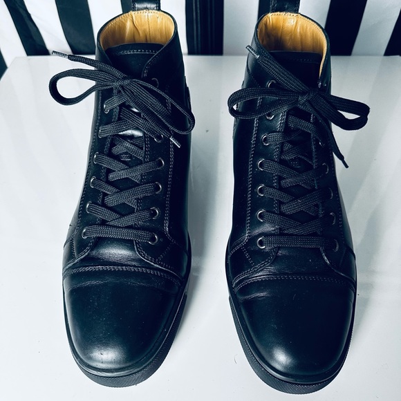 Christian Louboutin Men’s High Top Sneakers w/ Red Bottom Soles - Picture 8 of 13